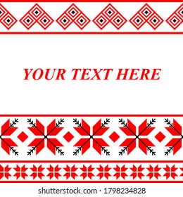 Red traditional embroidery banner for your text