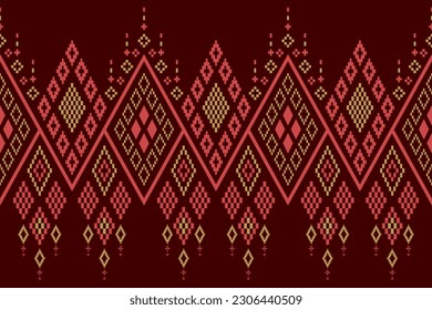 Patrón étnico tradicional rojo paisley flor Ikat fondo abstracto azteca africana indonesio indio sin costuras para tela de impresión cortinas de ropa y sarong