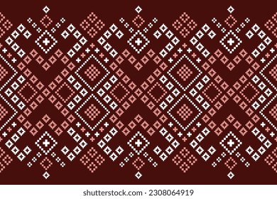 Red traditional ethnic pattern paisley flower Ikat background abstract Aztec African Indonesian Indian seamless pattern for fabric print cloth dress carpet curtains and sarong