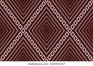 Red traditional ethnic pattern paisley flower Ikat background abstract Aztec African Indonesian Indian seamless pattern for fabric print cloth dress carpet curtains and sarong