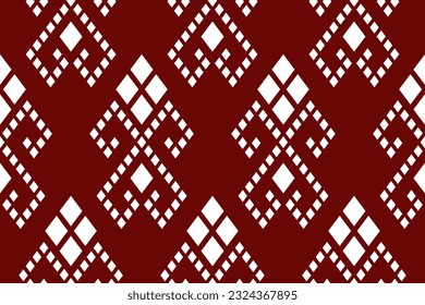Red traditional ethnic pattern paisley flower Ikat background abstract Aztec African Indonesian Indian seamless pattern for fabric print cloth dress carpet curtains and sarong