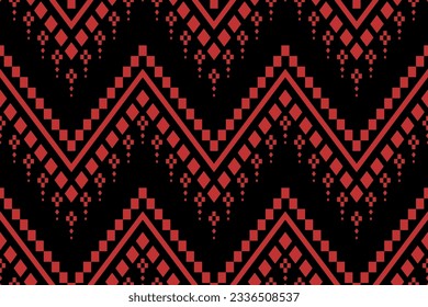 Red traditional ethnic pattern paisley flower Ikat background abstract Aztec African Indonesian Indian seamless pattern for fabric print cloth dress carpet curtains and sarong