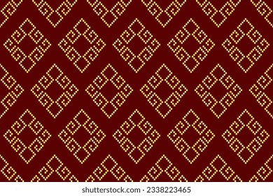 Red traditional ethnic pattern paisley flower Ikat background abstract Aztec African Indonesian Indian seamless pattern for fabric print cloth dress carpet curtains and sarong