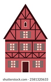 red traditional house vector illustration