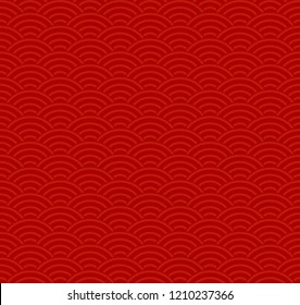 Red traditional seamless Chinese pattern. Traditional oriental ornament background. Vector illustration.