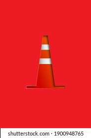 conos rojos de tráfico para advertencia en las calles 
