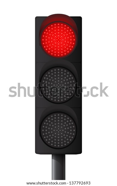 Red Traffic Light Stock Vector (Royalty Free) 137792693