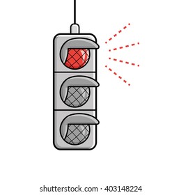 Red traffic light icon.