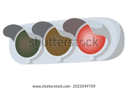 Red traffic light. Public property. Vector illustration.