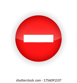 red traffic road sign isolated