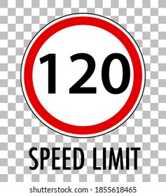 Red traffic sign on transparent background illustration