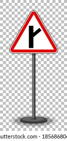 Signo de tráfico rojo en ilustración de fondo transparente