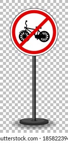 Red traffic sign on transparent background illustration