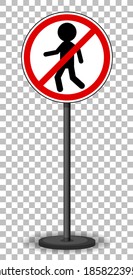 Red traffic sign on transparent background illustration