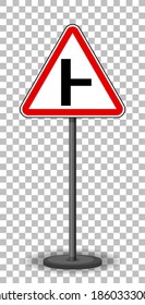 Red traffic sign on transparent background illustration