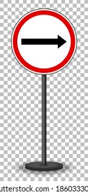 Red traffic sign on transparent background illustration