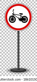 Red traffic sign on transparent background illustration