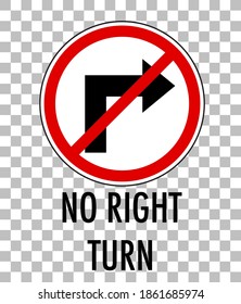 Red traffic sign on transparent background illustration