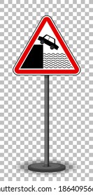 Red traffic sign on transparent background illustration