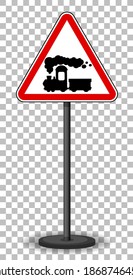 Red traffic sign on transparent background illustration