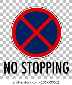 Red traffic sign on transparent background illustration