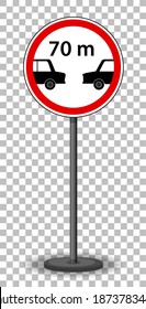 Red traffic sign on transparent background illustration