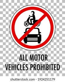 Red traffic sign on transparent background illustration