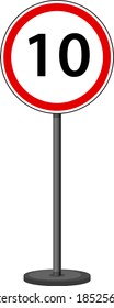 Signo de tráfico rojo en la ilustración de fondo blanco