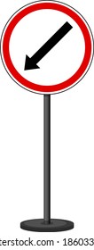 Red traffic sign on white background illustration
