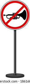 Red traffic sign on white background illustration