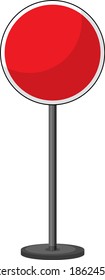 Red traffic sign on white background illustration