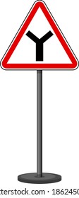 Red traffic sign on white background illustration