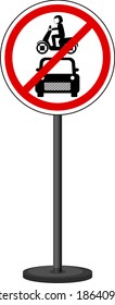 Red traffic sign on white background illustration