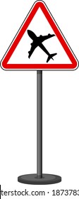 Red traffic sign on white background illustration