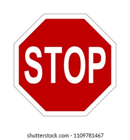 Red traffic stop sign vetor