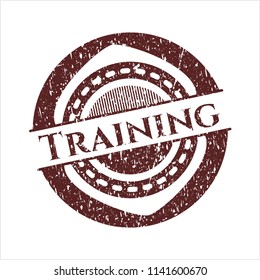 Red Training distressed rubber stamp