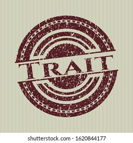 Red Trait distress grunge stamp