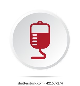 Red Transfusion icon on white web button