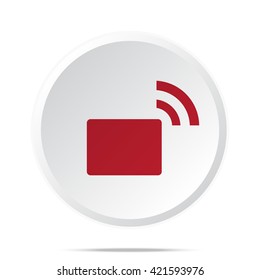 Red Transmitter icon on white web button