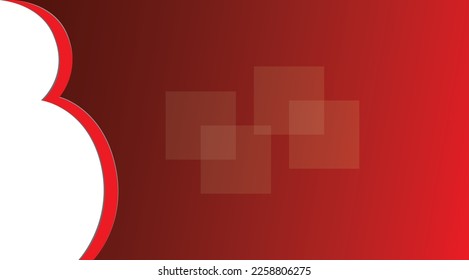 red and transparent background with number 3 outline border