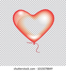 Red transparent balloon isolated on a transparent background