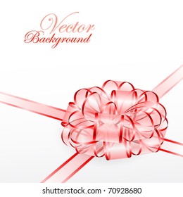 Red transparent bow isolated on white. Vector illustration