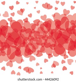 Red transparent hearts