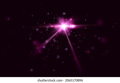 Red transparent light effect lens flare mega collection. Star, space.Vector