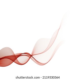 Red transparent vector wave abstract background design, beautiful element for brochure template, poster