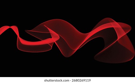 Red transparent wave on a white background. Elegant flowing curves with a modern and dynamic abstract style, perfect for digital art, posters, wallpaper, presentations, and creative design projects.