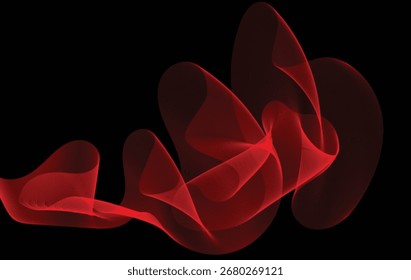 Red transparent wave on a white background. Elegant flowing curves with a modern and dynamic abstract style, perfect for digital art, posters, wallpaper, presentations, and creative design projects.
