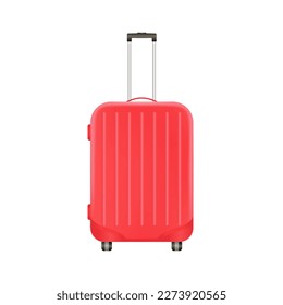 Red travel bag isolated on white background.