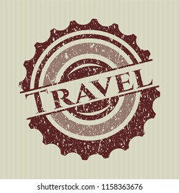 Red Travel distressed grunge seal
