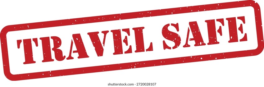 Red travel safe stamp on white background